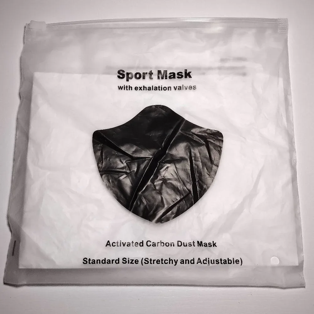 Face Sports Mask Gray with Active Carbon Filter & Breathing Valves